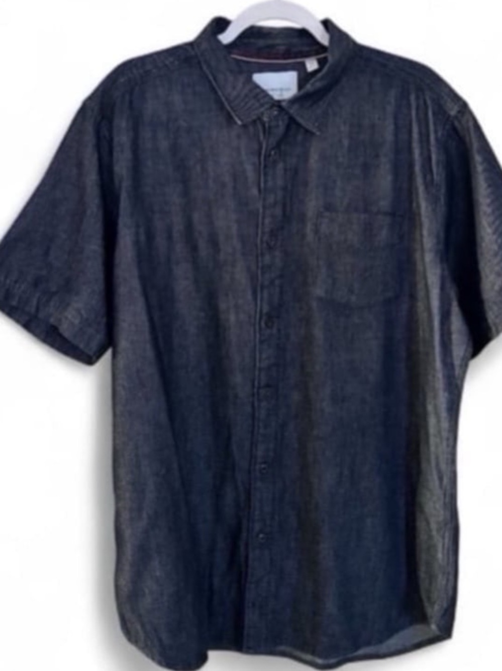 Paper Denim & Cloth Men’s Chambray Short Sleeve Button Down Shirt Blue